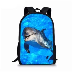 Sacs Dolphin Backpack Middle School Sac pour les enfants filles mignonnes Animal Livre Animal Sac élémentaire pour enfants
