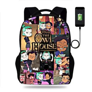 Sacs Fashion the Owl House Backpack Boy Girl School Bag Sac adolescent USB Charge Daily Travel Backpack Étudiant SCHOOLAS DBAGS MOCHILA