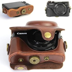 Bolsas Full Body Fit PU Cuero de cuero Digital Capa de caja de la bolsa para la canon PowerShot G7x Mark 2 G7X II G7X2 G7X Mark III G7X 3 con correa