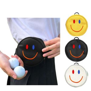 Sacs Golf Small Sac Bag de taille golf Small Ball Sac Round Round Smiley Face Polyester Fibre peut contenir 4 balles Golf Supplies