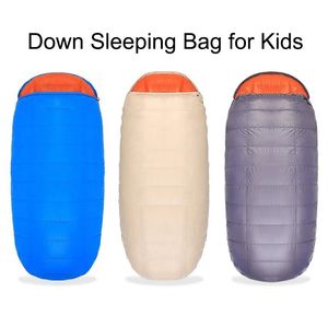 Bolsas de ganso en el saco de dormir niños niños niños niños niños para bebés ultraligeros invernales para dormir para acampar al aire libre caminata de primavera cálida verano