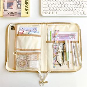 Bolsas Bolsa de almacenamiento de estuche de lápiz de la escuela Corea Linda para un iPad de 10.2/11 pulgadas Portable Big Pocket Planner Kawaii Pouch taquilla Papelería