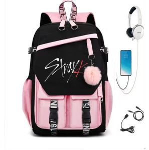 Sacs Kpop Stray Kids Hairball Sac à dos à grande capacité Bagure d'école Bag Bag Gift For Children School Supplies Hyunjin Felix Bangchan cadeau