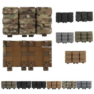 Bolsas Molle Combat Bag Vest Mag Pack Pack Cartuchos rápidos Clip Carril de municiones Tácticas Tácticas Mag 7.62 Triple Magazine Pouch