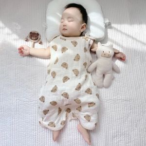 Sacs Musline Baby Sleeping Sac été sans manches ne nouveau-né des bébés décortiqués accessoires
