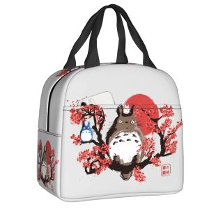 Sacs My voisin Totoro Isulater Lunch Tote Sac pour les femmes Hayao Miyazaki Cooler Thermal Food Box Box Work Work