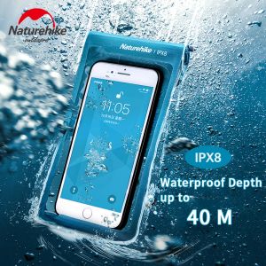 Sacs Naturehike Mobile Phone Imperproof Sac TPU Sac haute définition Diving 40m Scellé Membrane Téléphone Cover Touch IPX8 Imperméable