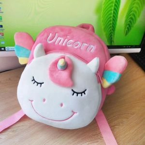 Sacs Nouveaux sacs à dos d'école Baby Girls 3D Unicorn Cartoon Sacs d'école moelleuse pour enfants Bagg d'école pour enfants Best Gift Toy Doll Sacs