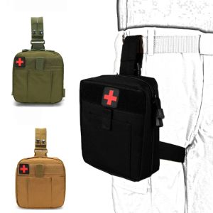 Sacs Tactique Drop Leg Sac Militaire Molle Poche Taille Médical EMT Trousse de Premiers Secours d'urgence Sac IFAK Outils de Chasse Sac avec Plate-Forme de Cuisse