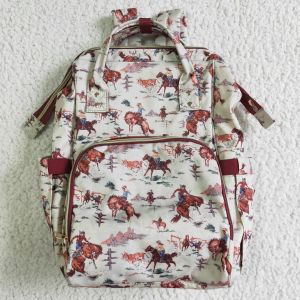 Sacs en gros de Western Horse Rodeo Kids Backpack Mom Diaper Bag Kids To School Sac