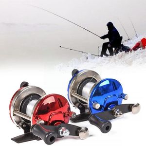 Moulinet de pêche Baitcasting sur glace d'hiver, Double force à bascule, poignée d'appât bleue élevée, freinage et coulée en douceur, D6z3