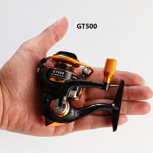 Baitcasting Reels GT500 5.2 1 Mini Spinning Reel Pêche sur glace en plein air Sea Rock Raft Canne à pêche Gear Metal Spool Tackle Carp Crucian Bass Reels 230506