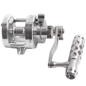 Baitcasting Reels EAU SALÉE DEUX VITESSES JIGGING BATEAU DE MER PROFONDE TRAÎNE MOULINET DE PÊCHE AU GROS MOULINET CONVENTIONNEL CNC À LEVIER USINÉ 44LB / 20KG