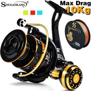 Baitcasting Reels Sougayilang Spinning Reel Fishing Haute Résistance En Alliage Encastré Engrenage En Aluminium Bobine D'eau Salée D'eau Douce Spinning Reel Pesca 230619