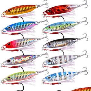 Cebos Señuelos Cebos Señuelos 10 Unids Metal Jig Pesca Señuelo Pesos 10G-40G Trolling Cebo Duro Bass Tackle Trucha Jigging Jigs Agua Salada Dro Dhrzl