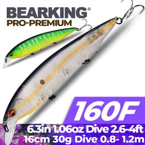 Appâts Leurres BEARKING 160mm 30g leurres de pêche 20 couleurs assorties vairon manivelle système de poids en tungstène wobbler modèle appât 230307