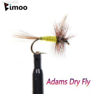 Appâts Leurres Bimoo 6PCS # 10 ~ # 16 Grizzly Brown Hackle Adams Dry Fly Barbed Fly Hook May Fly Midge Fly Truite Leurres De Pêche Appâts Gris Jaune HKD230710