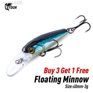 Appâts Leurres LEYDUN Truite Mini Micro Leurres De Pêche Flottant Minnow 40mm Appâts Durs Artificiels Top Water Bonne Action Wobblers Matériel De Pêche HKD230710