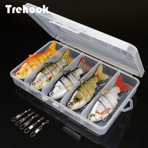 Baits Lures TREHOOK 5 pièces coulant Wobbler ensemble Crankbaits Kit de pêche appât artificiel leurre dur Swimbait brochet Wobblers pour matériel de pêche au bar 230505