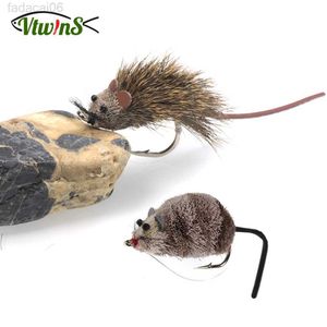 Appâts Leurres Vtwins Réaliste Cheveux De Cerf Souris Mouche Basse Bug Mouche Topwater Souris Rat Mouche Motif Pour Arc-En-Truite Mouche Brochet Pêche Leurres Appât HKD230710