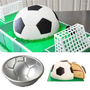 Herramientas para hornear, balón de fútbol 3D, bandeja para hornear de aluminio, molde para pasteles de 3,14 pulgadas para pan esférico, forma de fútbol, accesorios de cocina de Metal