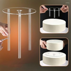 Bakeware Tools Multi-layer Cake Stand Suspended Gasket Tier Support Dowel Rods Set 3Pcs Sticks With Separator Plate Baking Tool