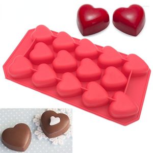 Moules de cuisson 14 trous romantique en forme de coeur 3D moule à gâteau au chocolat ustensiles de cuisson en Silicone à la main bonbons pouding Muffin moule à glace