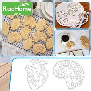 Moules de cuisson 1pc bricolage organe humain Biscuit moule emporte-pièce 3d Biscuits moule en plastique cerveau coeur abrasif forme Mold1p