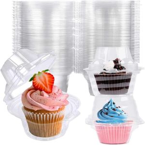 Moules de cuisson 20 / 50pcs Cupcake à muffins Cupcakes Plastique pour fête Boîtes individuelles Conteneurs ACCESSOIRES DE CUIT
