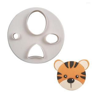 Moldes para hornear 3D Animal Face Tiger Cookie Cutter Mold Diy Biscuit Fudge Embossing Sugar Craft Postre para decorar pasteles Sello Herramientas