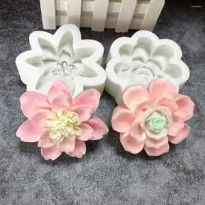 Moldes para hornear Flores 3D Molde de vela de silicona Fondant Cake Resina Molde de fundición Cera Epoxi Hacer jabón
