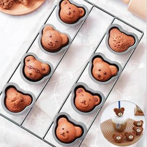 Moules de cuisson 3D Kawaii Bear Panda Cake Moule Multi Trous Gaufre antiadhésive Dessert Toast Plateau de cuisson Accessoires de décoration