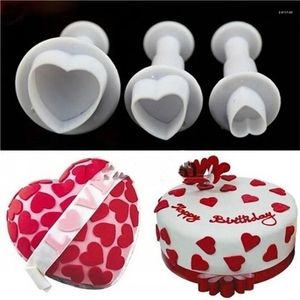 Moules de cuisson 3pcs / Set Love Coeur Forme Cookie Plongeur Cutter Biscuit Pâte Cupcake Toppers Moule De Noël Gâteau Décoration Outil