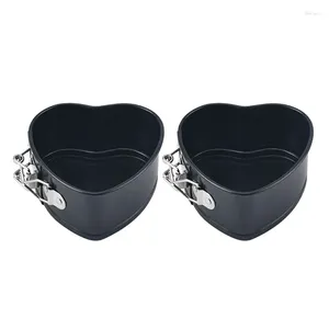 Moldes para hornear 4 pulgadas Samll Non-stick Heart Ban Cake Ban Carbon Steel de acero de bricolaje Herramientas de cocina Accesorrios de cocina