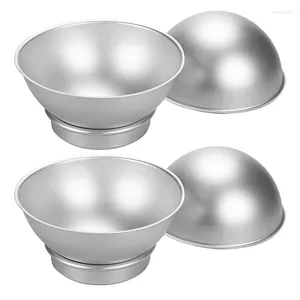 Moldes para hornear 4 unids/set redondo 3D bola en forma de pastel lata de aluminio Pan decoración herramientas de pastelería molde