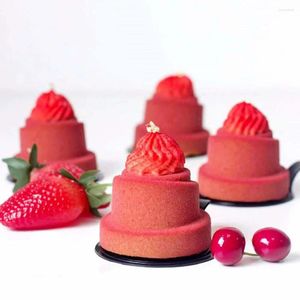 Moldes para hornear 6 cavidades 3D Sprial Rose Moldes de silicona Cilindro en forma de bricolaje Pudín Mousse Pastel de chocolate Molde Accesorios de cocina Herramientas