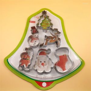 Moldes para hornear 6 unids/set molde de galletas de Navidad juego de cortadores de galletas molde de sello de postre DIY regalo de Navidad utensilios de cocina al por mayor