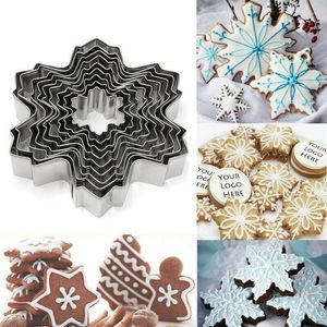 Moules de cuisson 9 pièces de Noël Flocon de neige Cookie Cutter Set en acier inoxydable Biscuits Moules Candy DIY Fondant Moule