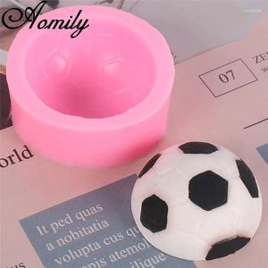 Moules de cuisson Aomily Football Cake Silicone Moules Soccer Party Fondant Chocolat Bonbons Moule Résine Argile Moule Bloc De Glace Savon