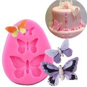 Moules De Cuisson Papillon Moule Sile Accessoires 3D Diy Sucre Artisanat Chocolat Cutter Mod Fondant Gâteau Décoration Outil 3 Couleurs Drop Del Dhlws