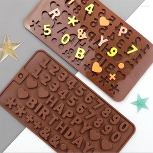 Moldes para hornear, herramientas de decoración de pasteles con forma de corazón, molde de silicona para Chocolate, moldes de letras y números para Fondant, utensilios para hornear galletas Sugarcraft