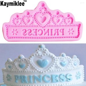 Moules de cuisson M657 Princesse Crown Silicone Moules de mariage Cake Border Resin Gumpaste Fondant Decorating Tools Cupcake Chocolate