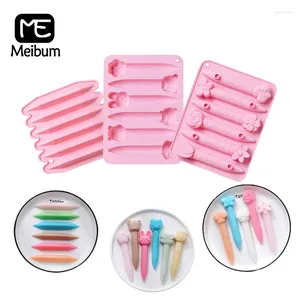 Moules de cuisson Meibum Crayon Recyclage Moule Animal Fleur Design Crayon Marqueur Stylo Silicone Fondant Moule Chocolat Gâteau Décoration Outil