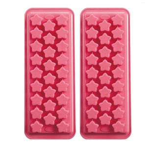 Moldes para hornear con patrón, bandeja para hacer hielo, contenedores de almacenamiento, silicona Flexible, forma de estrella pequeña, herramientas para hacer rejillas múltiples