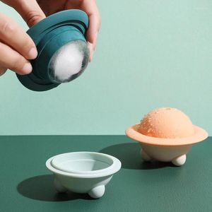 Moules de cuisson Rond Round Flying Saucer Silicone Ice Ball Moule Créatif Ufo Shape Hockey Moule Diy Brink Whisky Cube Cutte Kitchen Bar Tool