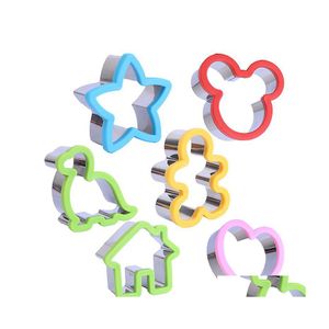 Moules De Cuisson Sandwich Cutter Mods Ensemble Pour Enfants Animal Dinosaure Étoile En Forme De Coeur En Acier Inoxydable Pain Mod En Métal Cookie Cutters Moule Dhsfz