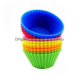 Moules De Cuisson Sile Cup Cake Mods Muffin Mod Cupcake Cases Moules Antiadhésifs Résistants À La Chaleur De Qualité Alimentaire Bonbons Couleur Drop Delivery Accueil Ga Dhbi6