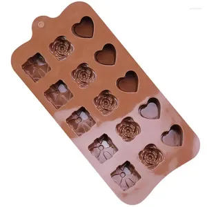 Moldes para hornear Molde de chocolate de silicona DIY Rose Cake Heart Candy Decoración para herramientas de cocina