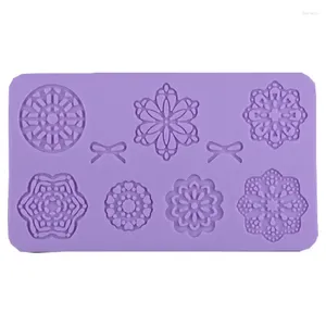 Moldes para hornear Moldura de silicona pastel de encaje de fondant