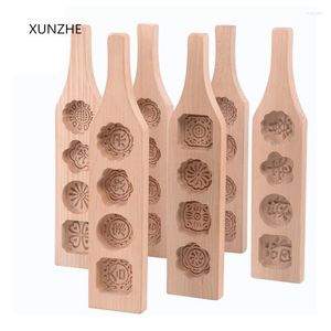 Moldes para hornear XUNZHE Nes DIY de características chinas, molde para pasteles, formas hechas a mano, productos de madera ecológicos, forma para herramienta de cocina Moon
